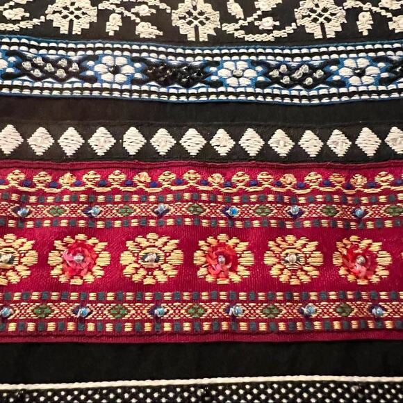 NICOLE MILLER Artelier Silk Beaded Boho Print Mini Skirt size 4 - Picture 5 of 11